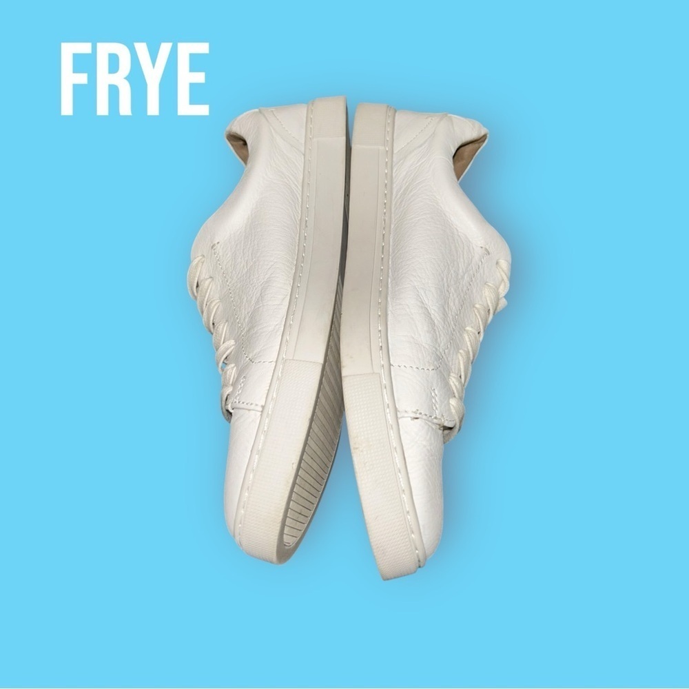 Frye Women's Tumbled Leather Ivy Low Lace Sneakers White Size 9  M - Picture 8 of 16